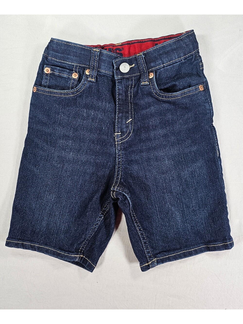 Levi’s 511 Boys 6/7 Reg Slim Denim Shorts Dark Wash Adjustable Waist Stretch